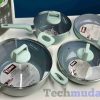 Kiam Die-Casting 7 Set Non-Stick Pan Ceramic Coated-Blue & Brown Color - Image 2
