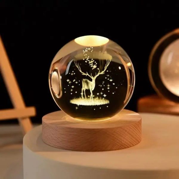 Color Changing LED 3D Crystal Ball – Deer