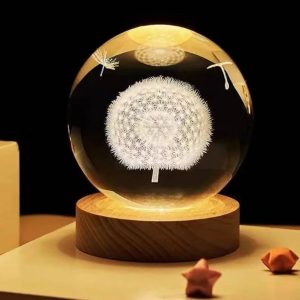 3D Color Changing LED Crystal Ball – Dandelion