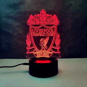 GearUP Acrylic Multicolor Night Lamp Black (Liverpool F.C.)