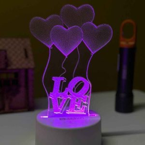 GearUP Acrylic Multicolor Night Lamp (Love Baloon)