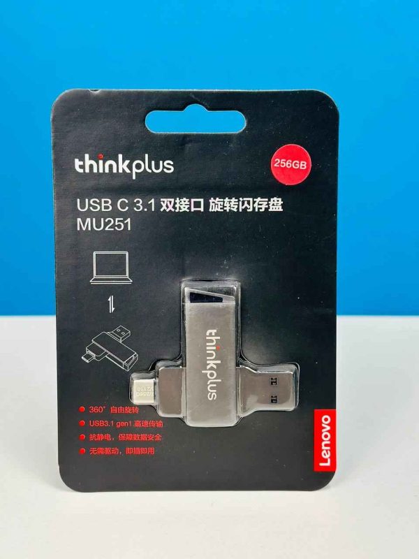 Lenovo thinkplus MU251 USB 3.1 & type-c Dual-port 256GB flash drive