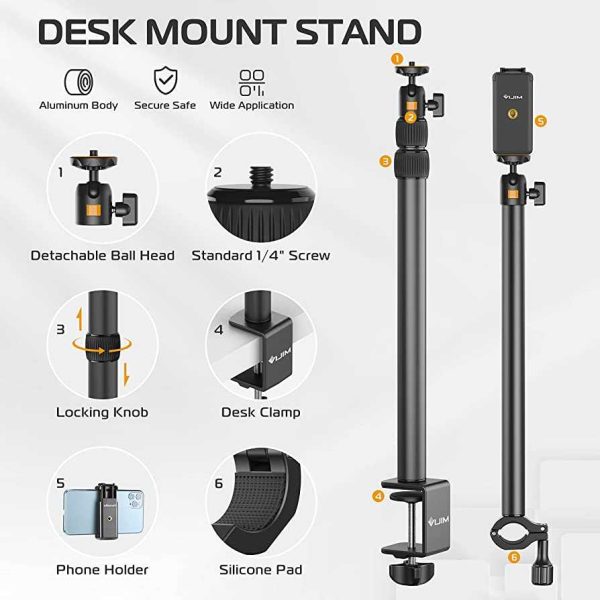 New! Overhead Desk Mount Stand for DSLR & Ring Lights (Ulanzi VIJIM-LS02)