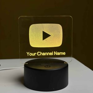 Customizable Youtube Logo Design Acrylic Multicolor Night Lamp